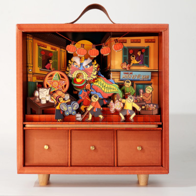 Hộp Quà Trung Thu IKACHI "Truyền Hình Trở về miền ký ức xanh" - Set 4 bánh, có nút phát nhạc, nến + đế nến