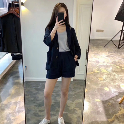 Set bộ nữ gồm áo blazer và quần short thanh lịch, trẻ trung, chất Linen cao cấp Đũi Việt