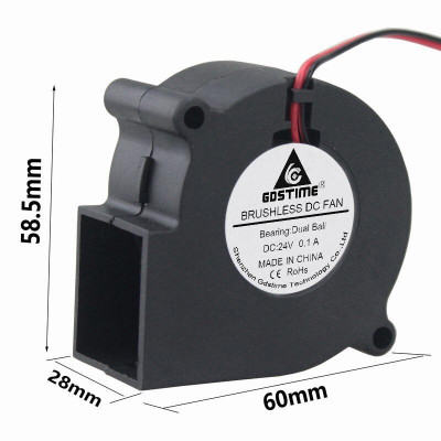 1 Pieces Gdstime 14V Ball Bearing Blower Fan 60mm x 18mm Turbo DC Cooling Fan 60x18mm 6018 exhaust fan centrifugal blower 14V