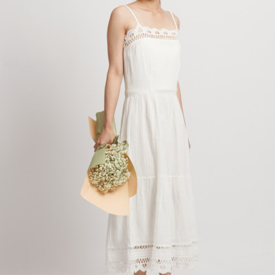 Maxi Trắng Cotton Ren Cao Cấp Luna Llena