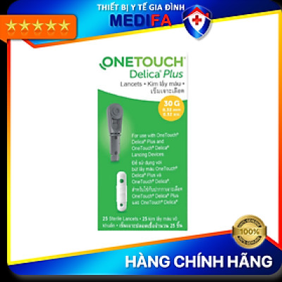 Combo 25 Que Thử Đường Huyết & 25 Kim Chích Máu OneTouch Ultra Plus Flex Nhập Khẩu Chính Hãng