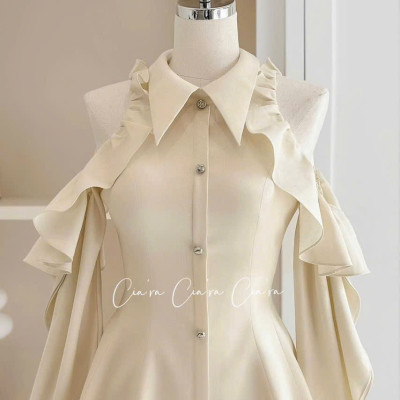 ĐẦM TAY BÈO NHÚN THUN MÀU Y HÌNH