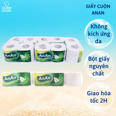 Khăn Giấy Vệ Sinh Anan 10 Cuộn Khăn Giấy Khô Đa Năng 2 Lớp