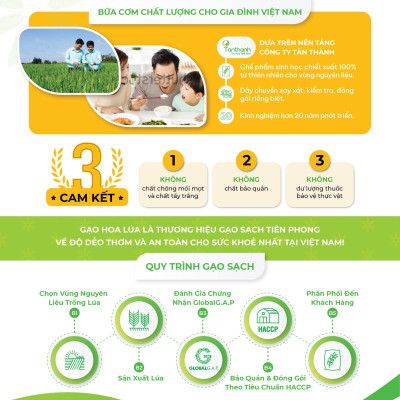 Gạo Tây Nam Bộ HOALUA Rice dẻo ít, mềm cơm, tơi xốp (Túi 5kg)