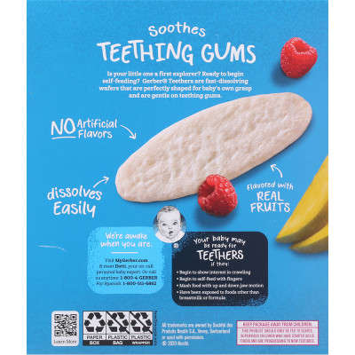 Bánh ăn dặm Gerber vị Xoài, Mâm Xôi 48g cho trẻ trên 7 tháng tuổi