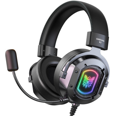 Tai Nghe Chơi Game ONIKUMA K3 Có Mic Và Tai Nghe Chơi Game Khử Tiếng Ồn Với Đèn Led, Cho Điện Thoại Di Động Máy Tính Xách Tay PS4 PS5 PC XBOX