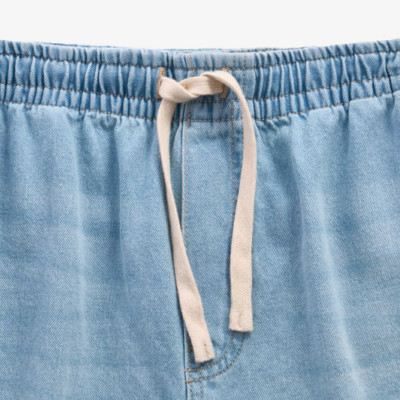 Quần Short Jean ROUTINE Nam Lưng Thun Trơn Ống Rộng Form Loose - 10S24DPS002 | LASTORE MENSWEAR