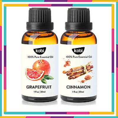 Combo tinh dầu xông phòng tinh dầu Bưởi Kobi + Quế Kobi(30ml) xông phòng ngủ, xịt thơm, khử mùi, kháng khuẩn giúp bạn thư giãn