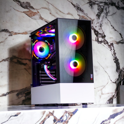 CASE MAGIC GM-04 BLACK AND WHITE GLASS 3 FAN (ATX) - Hàng chính hãng