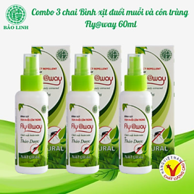 [Combo 3 Chai 60ml] Xịt Xua Đuổi Muỗi Và Côn Trùng Fly@Way Bảo Linh, 100% Thảo Dược Từ Thiên Nhiên, An Toàn Cho Bé và Cả Gia Đình