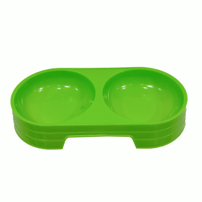 Bát Nhựa Đôi Cho Chó Mèo Hình Bầu Dục, Bát Ăn Chó Mèo
