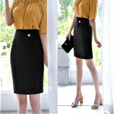 Chân Váy Nữ New Design Thiết Kế Dáng Váy Bút Chì Ôm Body Phối Nơ Xinh Đẹp, Màu Đen, Dài 50cm Vải Kaki Thun Co Giãn CV0014