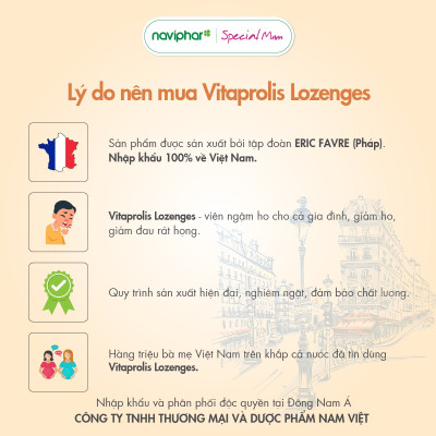 TPBVSK Vitaprolis Lozenges [Hộp 20 viên] Viên ngậm ho cho cả gia đình thành phần tự nhiên [Nhập khẩu Pháp]