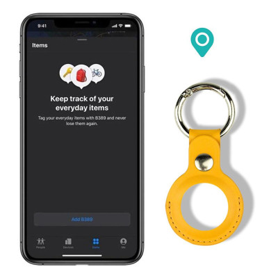 CINCATDY Bao Case Vỏ Bảo Vệ PU Anti-scratch Keychain cho Apple AirTag - HOT