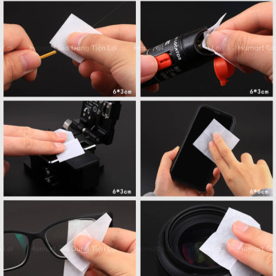 Hộp 100 Miếng Vải Không Dệt Tẩm Cồn Vệ Sinh Đa Năng Giấy Lau Màn Hình Điện Thoại Laptop Kính Mắt