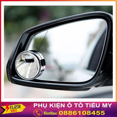 bộ 2 gương cầu lồi xoá điểm mù có viền bao - gương cầu 360 độ gắn ô tô xe máy
