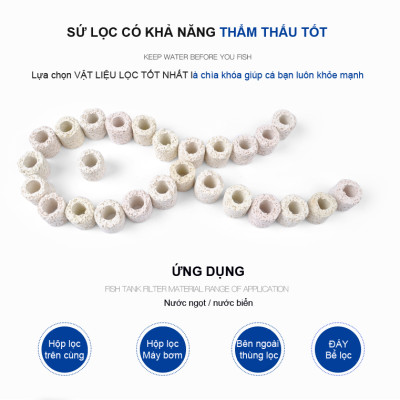 Sứ Lọc Hồ Cá 1.5KG/2KG vật liệu lọc nước bể cá cảnh, hồ thủy sinh cao cấp