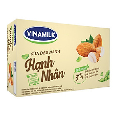 Thùng 48 hộp Sữa đậu nành Vinamilk hạt hạnh nhân 180ml