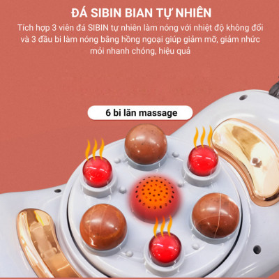 Máy massage bụng đa năng BM-B46 [BẢO HÀNH 12THÁNG] Tích hợp đá nóng HIMALAYA giúp tan mỡ bụng, chân, đùi