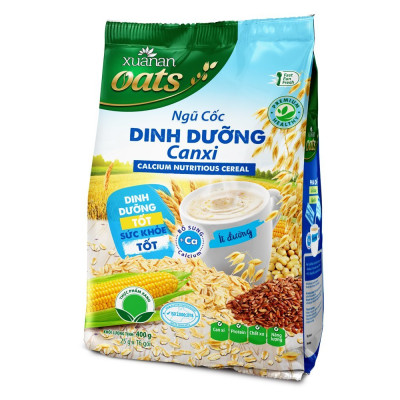 Combo 5 túi: NC Óc Chó Mè Đen+YM Hạnh Nhân+Gạo Lức No Sugar+Dinh Dưỡng Canxi+NC Yến Mạch[ít đường 400gr](Tặng Kèm 2 Túi Yến Mạch 150G)