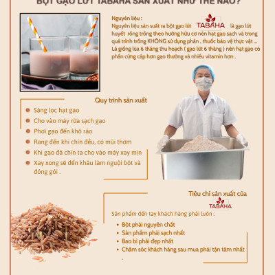 Bột Gạo Lứt Rang Xay Nguyên Chất Tabaha 500g Giúp Ăn Kiêng Giảm Cân