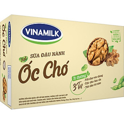 Thùng 48 hộp Sữa đậu nành Vinamilk hạt Óc chó 180ml