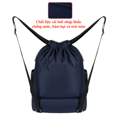 Balo dây rút thể thao xanh đen Xbags Wisdom Xb 6005,Chất liệu chống thấm nước hiệu quả, Chống tia UV