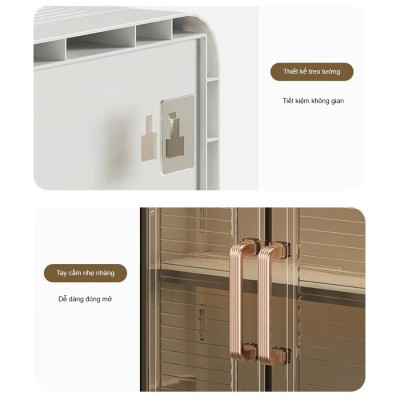 Tủ Đựng Đồ Nhà Tắm Đa Năng Có Cánh Cửa Hút Nam Châm Chống Bụi Bặm Chống Nước