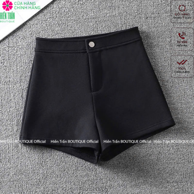 Quần short nữ Hiền Trần BOUTIQUE cạp cao, chất vải Umi Hàn cao cấp co giãn tốt tôn dáng