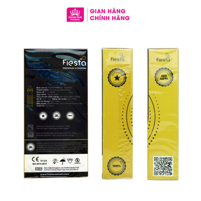 [Chính Hãng] Bao Cao Su Gân Gai Fiesta Ribbed Dotted Hộp 12 Cái - Gân Gai, Thăng Hoa