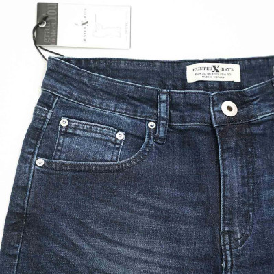 Quần Short Jeans Nam Cao Cấp HUNTER X-RAYS Form Slimfit Thun Màu Xanh Nam Tính S61