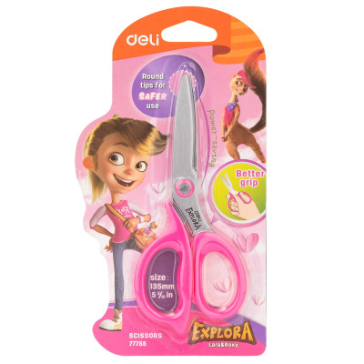 Kéo học sinh Deli - Explora Hồng/Xanh dương - 1 chiếc - E77755