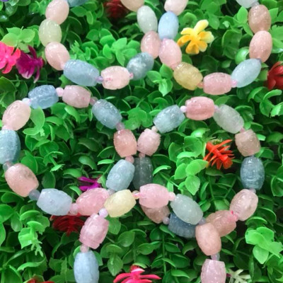 Vòng tay đá Lu Beryl đa sắc màu tự nhiên  Size vòng 12mm   Chất liệu đá tự nhiên màu hồng xanh tươi Nữ tất cả các mệnh ạ