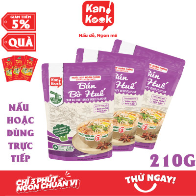 Nước Xốt (Sốt) Cô Đặc Vị Bún Bò Huế KanKook Gói 210g Nấu/Trộn Ăn Liền Vị Hoàn Chỉnh Chuẩn Vị Bún Bò Huế