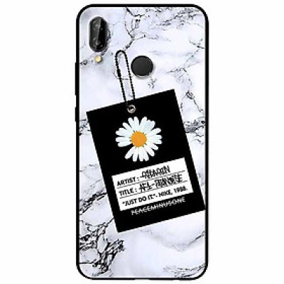 Ốp lưng in cho Huawei Nova 3e Mẫu Cúc Nền Đá