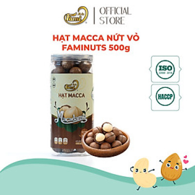 [Tặng Kèm Lưỡi Khui] Hạt Macca Úc Nứt Vỏ Nhập Khẩu - Hũ Nắp Nhôm 500g - Hạt Dinh Dưỡng Cao Cấp FAMINUTS