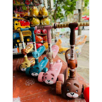 Xe trượt scooter cho trẻ em có  đèn, ghế ngồi 2in1 có giỏ đồ mẫu mới - Xe đồ chơi cho bé