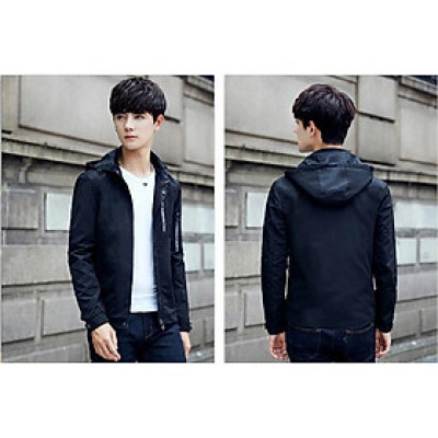 ÁO KHOÁC DÙ NAM 2 LỚP CÓ NÓN THÁO RỜI -ĐEN