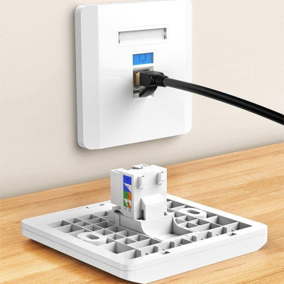 Ugreen UG80178NW143TK cat6 Hạt nhấn mạng màu trắng Jack modulator gigabit LAN Ethernet 8P8C RJ45 1000 Mbps 568A-B - HÀNG CHÍNH HÃNG