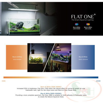 Đèn led ONF Flat One+ 60, 90 cm Blue Yellow White quang phổ trồng cây bể thủy sinh cá tép