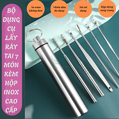 Bộ dụng cụ lấy ráy tai inox cao cấp- Bộ ngoáy tai y tế inox 304- Dụng cụ lấy ráy tai chuyên nghiệp- Bộ vệ sinh tai không đau, an toàn- Bộ dụng cụ ngoáy tai chống gãi rát- Que lấy ráy tai đa năng bằng thép không gỉ