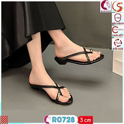 [GIÀY HÈ]  Dép Xỏ Ngón Thời Trang Gót Cao 3p RO728 ROSATA tại BCASHOP Sành Điệu, Thời Thượng