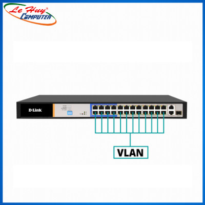 Bộ Chia Mạng Switch D-Link DES-F1026P-E 26 Cổng 10/100Mbps với 24 Cổng PoE và 2 Cổng Uplink - Hàng Chính Hãng