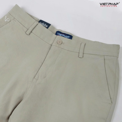 Quần Short Kaki Nam VIỆT PHÁP Form Basic Chất liệu Cotton mềm mịn hút mồ hôi tốt 1504