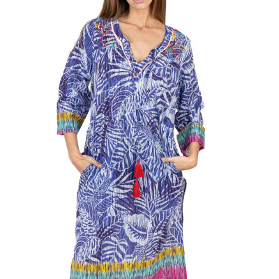 Đầm Midi Dài Tay Kết Hạt Cotton Isla Bonita