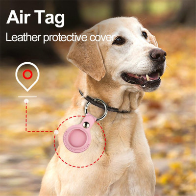 CINCATDY Bao Case Vỏ Bảo Vệ PU Trong Suốt Keychain cho Apple AirTag - Hàng Nhập Khẩu