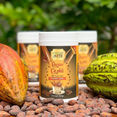 Bột cacao cà phê nguyên chất cao cấp CacaoMi hũ 357gr 