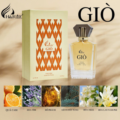 Nước hoa nam cao cấp, Charme Giò, hương trái cây, ngọt ngào, ấm áp, lưu hương lâu, độ tỏa hương xa, 100ml