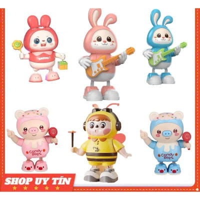Đồ Chơi Âm Thanh Cho Bé Kuromi, rồng, thỏ, ong vàng, Lắc Lư Nhún Nhảy Phát Nhạc Đèn Dễ Thương