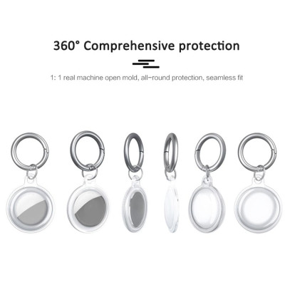 CINCATDY Bao Case Vỏ Bảo Vệ Silicone TPU Keychain cho Apple AirTag - Hàng Nhập Khẩu